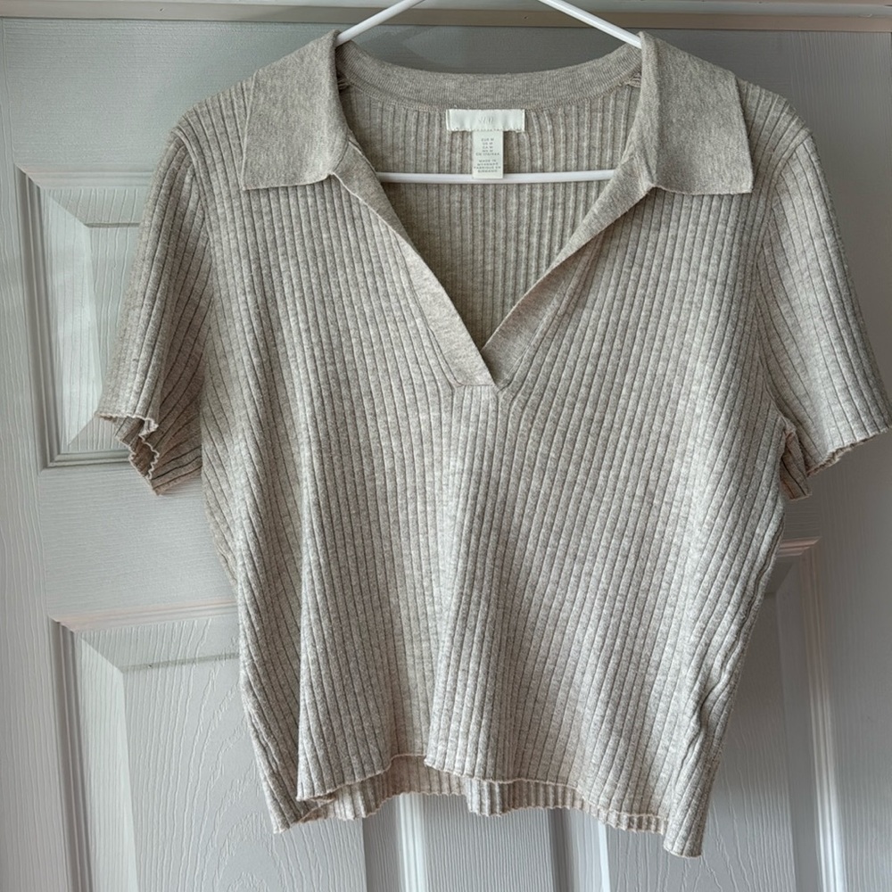 H&M Cropped Knit Polo